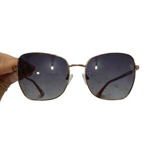Retro RR8203 Sunglasses Womens Rose Gold Rhinestone Burgundy Polarized 56mm